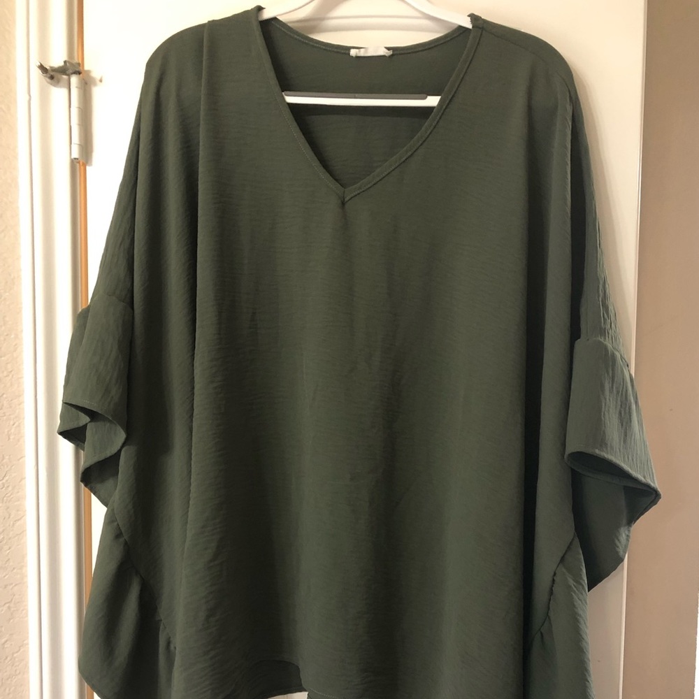 Oversized olive top